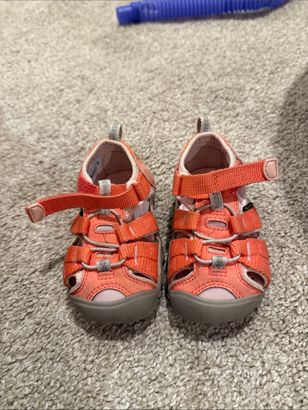 Keen Kids Coral-Orange Closed-Toe Adventure Sandals